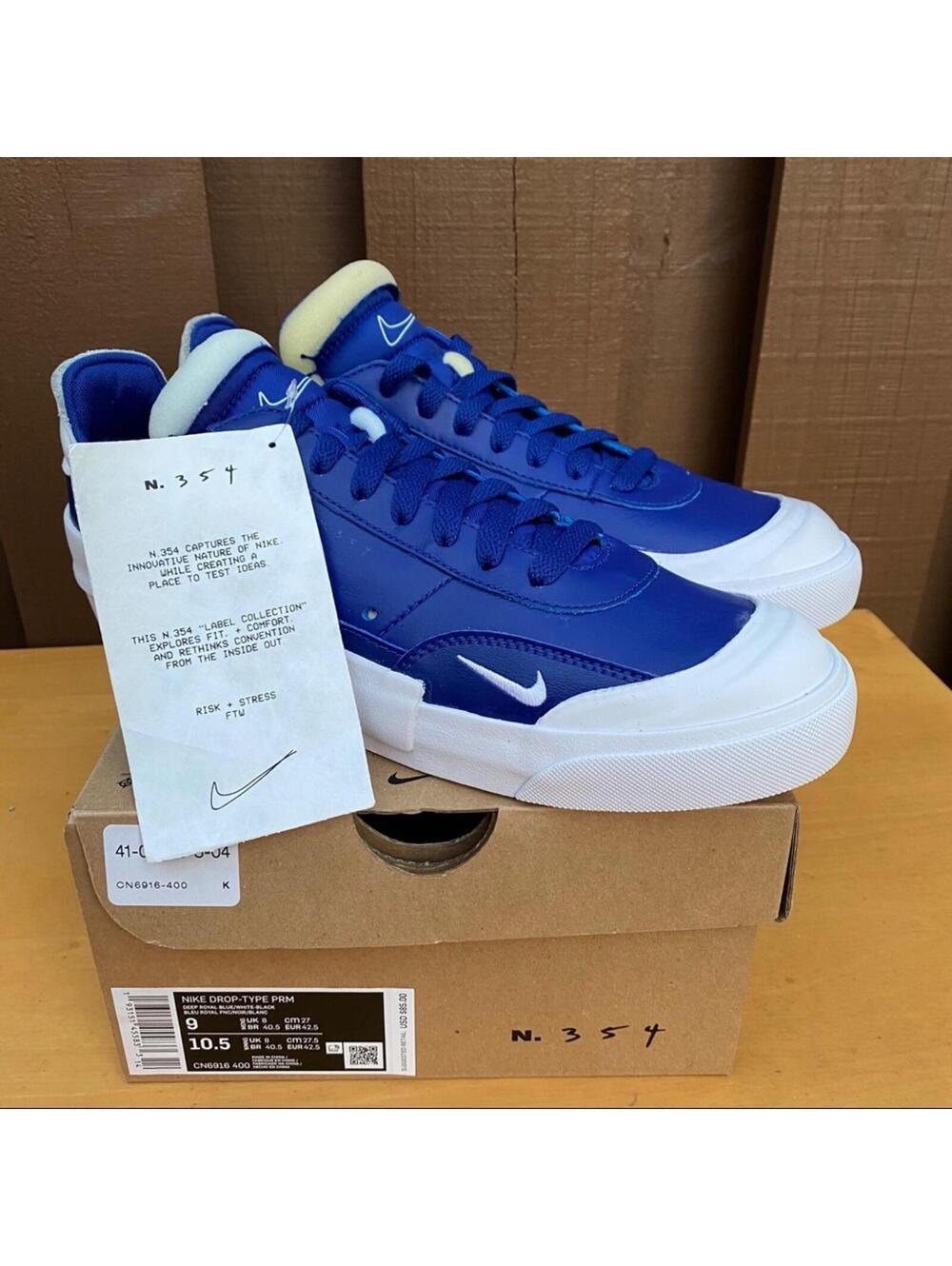 Nike Drop-Type PRM Mens Shoes CN6916 Blue Leather available in 9